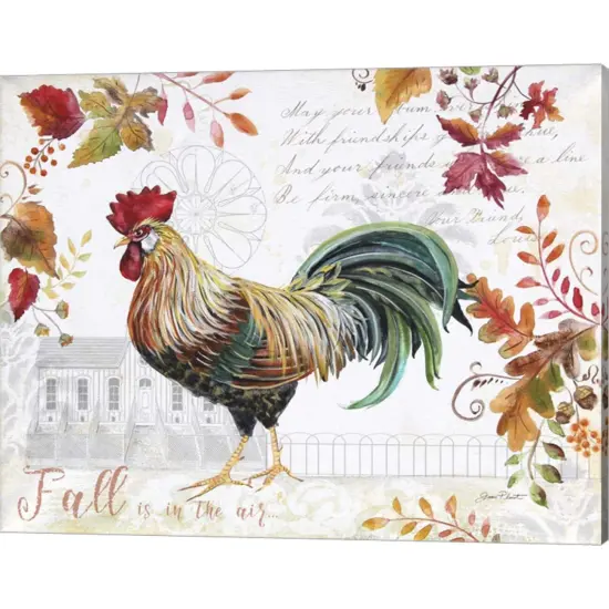 Seasonal Rooster 11 by Jean Plout 20" x 16" Canvas Wall Art {1}