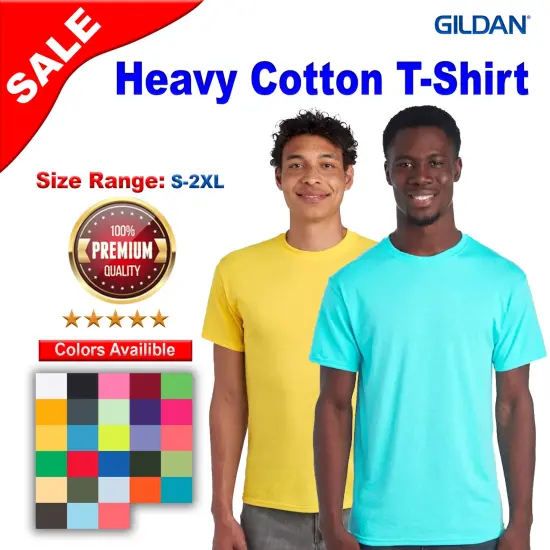 Gildan&reg; Heavy Cotton Crewneck Short Sleeve T-Shirt Heat Sapphire {2}