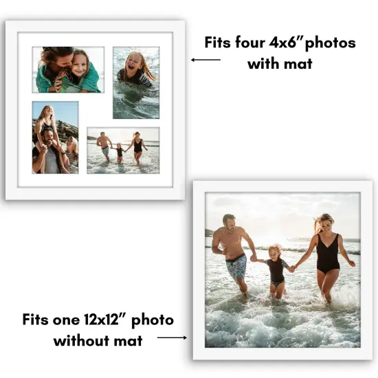 Americanflat 12x12 Collage Picture Frame - Fits Four 4x6 Photos or One 12x12 Picture {4}