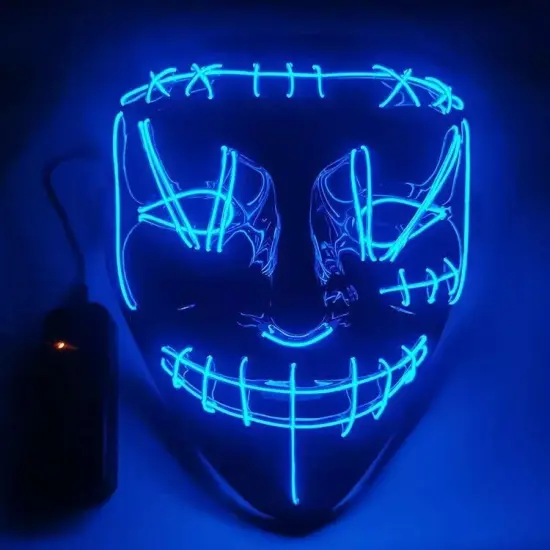Kitcheniva LED Halloween Mask Neon 3-Mode Costume Purge {1}