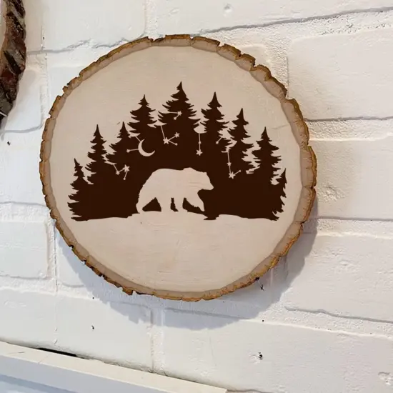 10 Pieces Bear Deer Wolf Mountain Stencil Pine Tree Wildlife Forest Animal Stencils Template Wood Burning Stencils Reusable Patterns Moon Claw Stencils for Painting on Wood Crafts Wall (forest animal 1) {5}