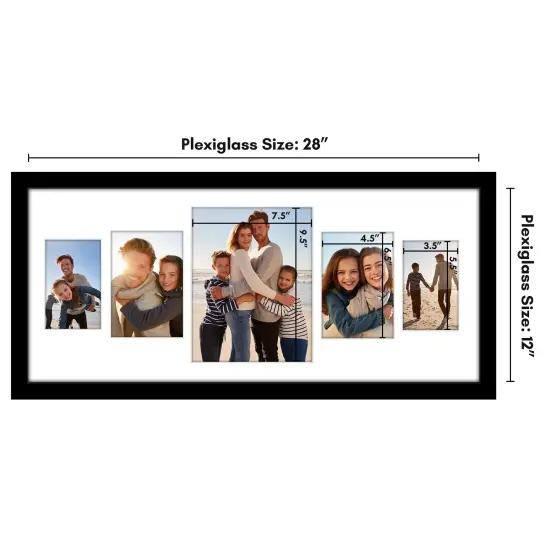 Americanflat 12x28 Collage Picture Frame - Fits One 8x10 Photo, Two 4x6 Photos, and Two 5x7 Photos or One 12x28 Photo {8}