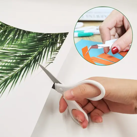 8 Pieces Weeding Tools for Vinyl, FineGood Weeding Tool Set Basic Craft Removal Kits Scissors Scraper Spatula Tweezers for Die Cut Cardstock Scrapbooking {6}