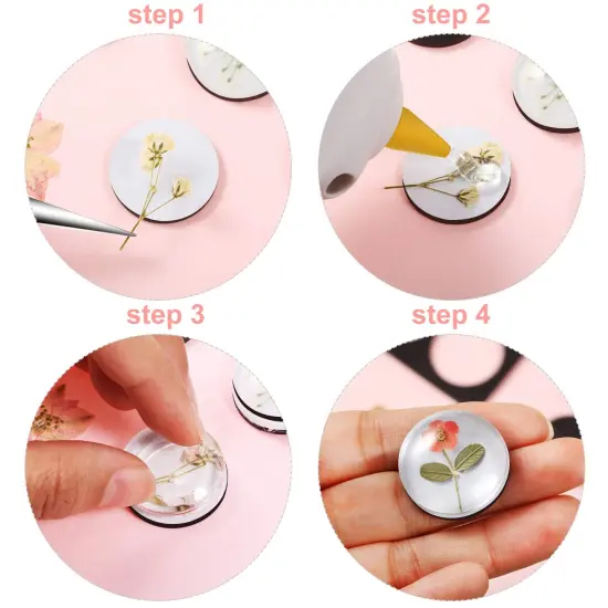 72 Pieces Craft Magnets Glass Ceramic Ferrite Magnet with Adhesive Backing and Transparent Clear Glass Cabochons for DIY Craft Fridge Refrigerator Magnets Pendants(Round,1 Inch) {6}