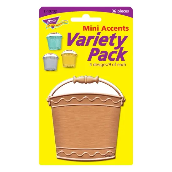 I &hearts; Metal Buckets Mini Accents Variety Pack, 36 Per Pack, 6 Packs {2}