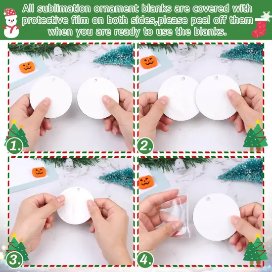 3 inc Round Sublimation Ornament Blanks, 30 Pieces - For Christmas Tree Decor and DIY Crafts (3 inches) {5}