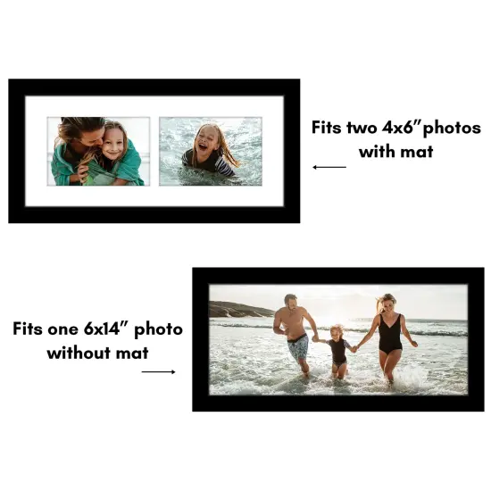 Americanflat 6x14 Collage Picture Frame - Fits Two 4x6 Photos or One 6x14 Picture {10}
