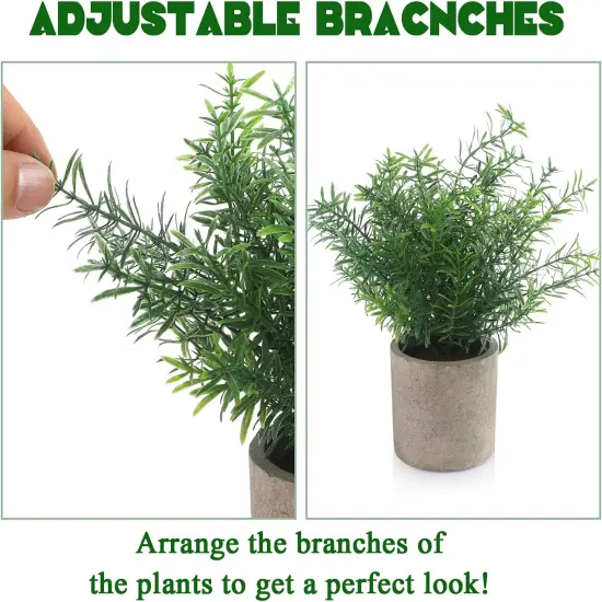 4-Pack Small Artificial Plants, Eucalyptus, Rosemary, Succulents, for Home and Office Decor {3}