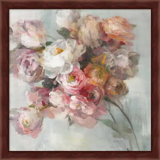 Blush Bouquet by Danhui Nai 13" x 13" Framed Wall Art {1}