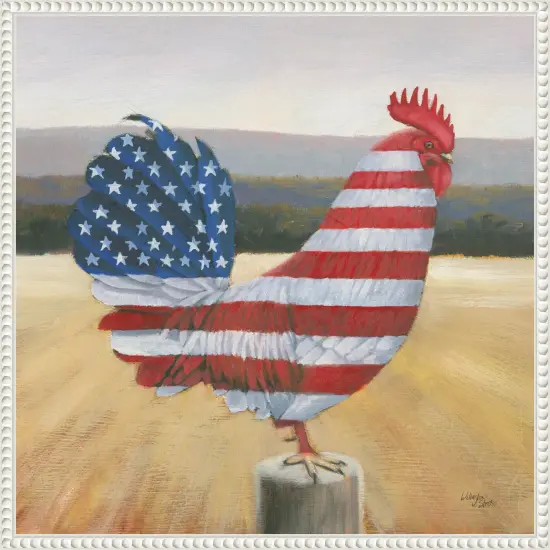 American Rooster by Wellington Studio Framed Canvas Wall Art {1}