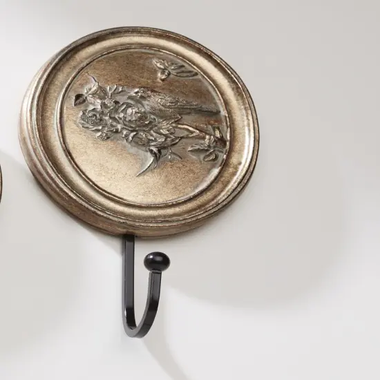 AA Importing 66212-gl Antique Gold Bird Hook Pair {4}