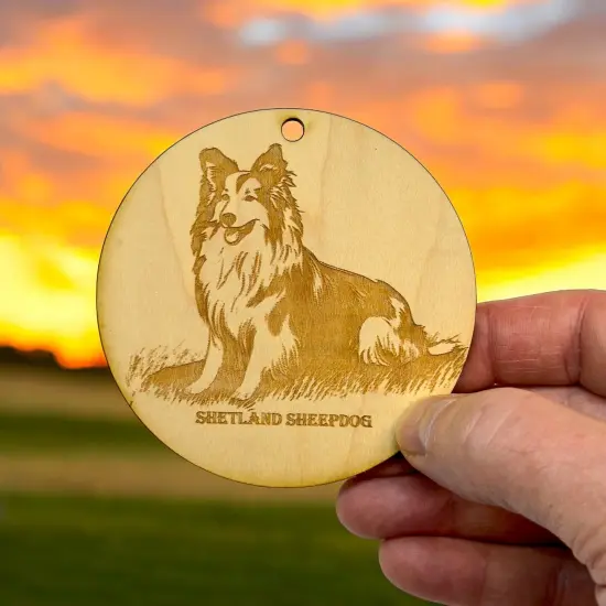 Ornament - Shetland SheepDog Raw Wood {5}