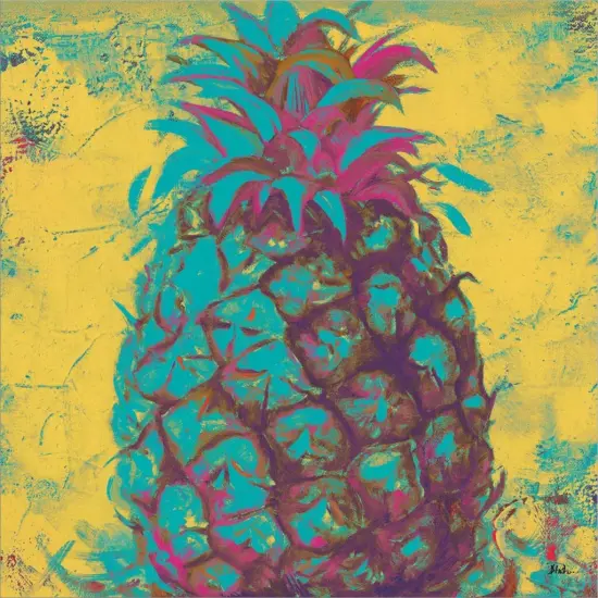 Pop Contemporary Pineapple II by Patricia Pinto 12" x 12" Canvas Wall Art {2}