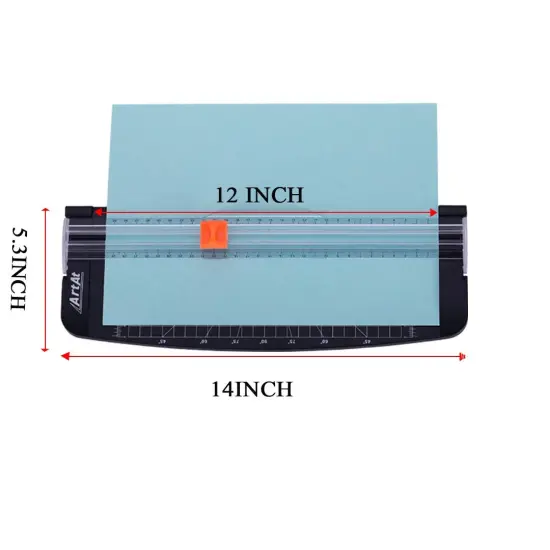 A4 Portable Paper Cutter: 12 inch Paper Trimmer Scrapbooking Tool for Photo Gift Cards Kraft Paper Label and Coupon with Automatic Security Safeguard Paper Trimmers {6}
