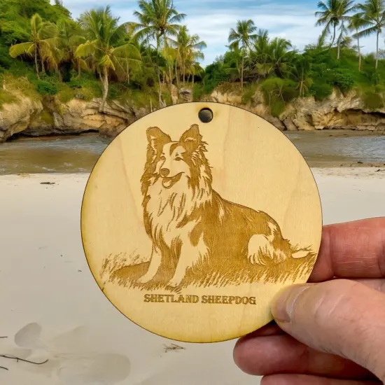 Ornament - Shetland SheepDog Raw Wood {6}