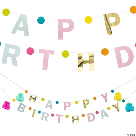 Birthday Cake Honeycomb Garland - 2 Pc {2}