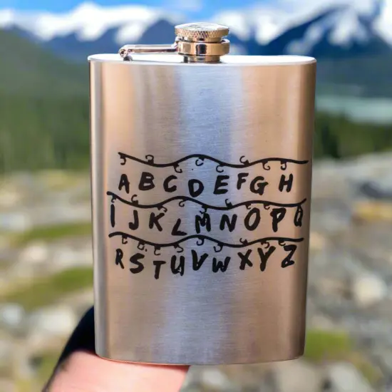 8oz Alphalights Stainless Steel Flask {6}
