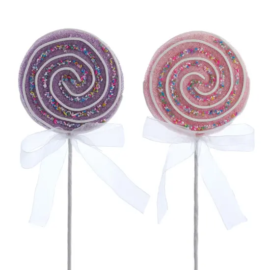 13.75" Pink and Purple Lollipop Picks {1}