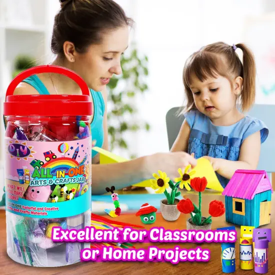 Arts and Crafts Supplies - Christmas Gifts for Kids, Girls, Crafts for Girls 4, 5, 6, 7, 8, 9 Years Old with Glitter Glue Stick, Pipe Cleaners Craft & Craft Tools, School Learning Activities {2}