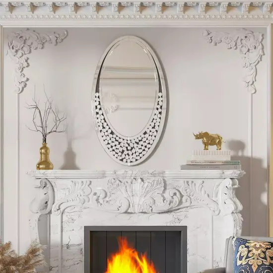 Oval Bathroom Mirror for Wall Mounted Large Shine Tear-drop Decor Vanity Mirror {3}