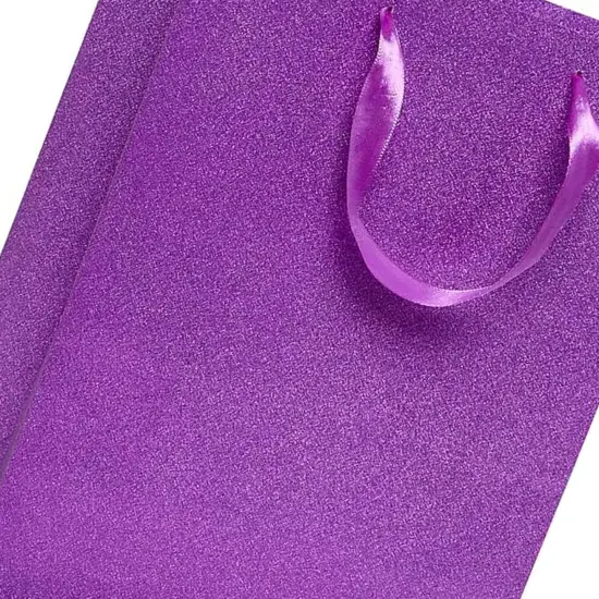 Sparkling Glitter Grain Totes Compact Size 7'' x 3 7/8'' x 9 1/16'' Purple {5}