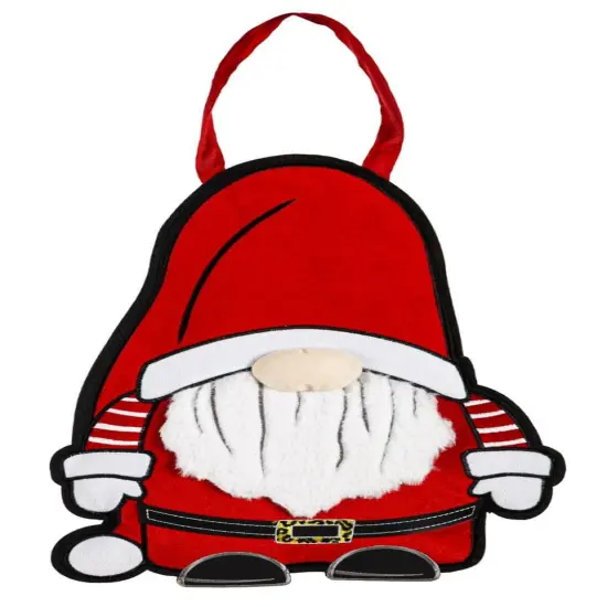 Christmas Patterned Santa Gnome Door Decoration Hanger Burlap {1}