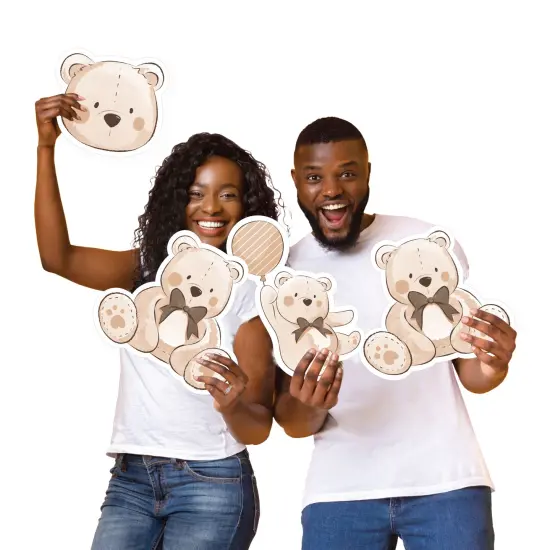 Big Dot of Happiness We Can Bearly Wait - Yard Sign and Outdoor Lawn Decorations - Teddy Bear Baby Shower Yard Signs - Set of 8 {7}