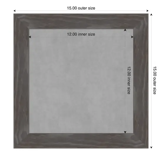 Woodridge Rustic Grey Wood Framed Magnetic Board {1}