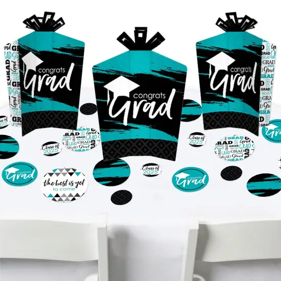 Big Dot of Happiness Teal Grad - Best is Yet to Come - 2025 Turquoise Graduation Party Decor and Confetti - Terrific Table Centerpiece Kit - Set of 30 {1}
