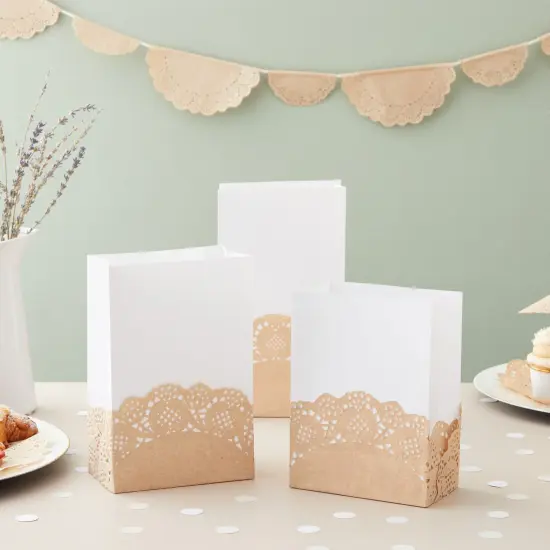 250 Pack Paper Doilies Assorted Sizes for Food & Cake, Round Decorative Disposable Placemats, Brown (4, 6.5, 8.5, 10.5, and 12 In) {2}