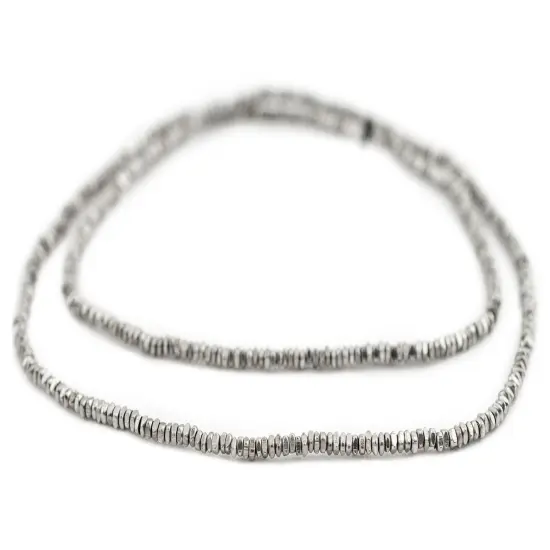 The Bead Chest Silver Faceted Square Heishi Beads (2.5mm) {3}