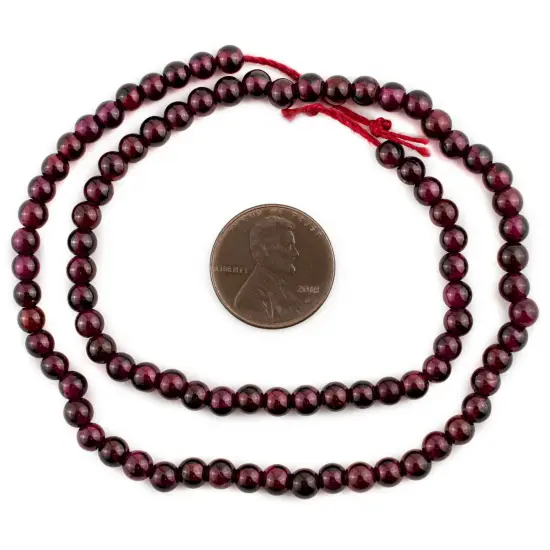 The Bead Chest Round Garnet Beads 4-5mm Red Gemstone 16 Inch Strand {2}