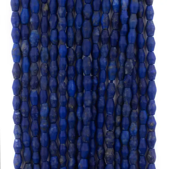 The Bead Chest Lapis Lazuli Bicone Beads 4x3mm Afghanistan Blue Gemstone 14 Inch Strand {5}