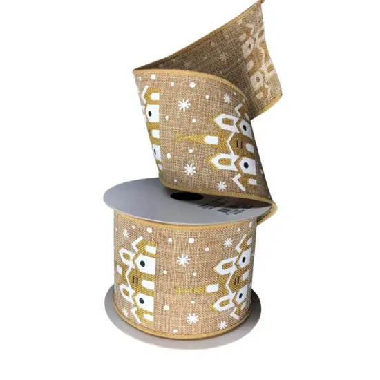 2.5" Snowy Church Ribbon: Natural (10 Yards) {2}