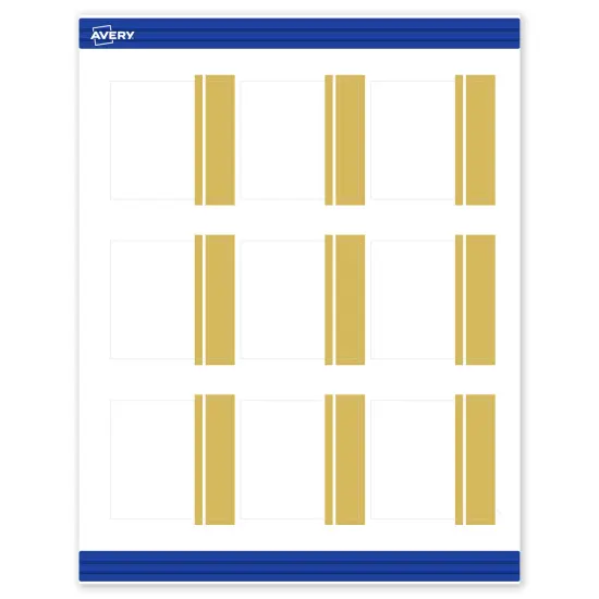 Avery Printable Square Cards, Gold Double-Dipped Edge, 2.5" x 2.5", Matte White Square Cards, Laser/Inkjet, 90ct, Great for Business Cards {1}