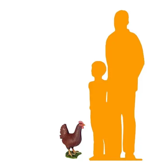 Red Chicken Life Size Statue {2}