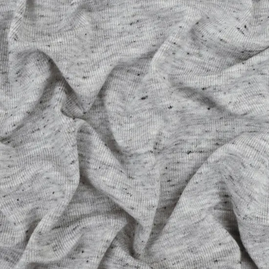 Gray-Black Spots Texture Slubbed Jersey Knit Fabric By the Yard {3}