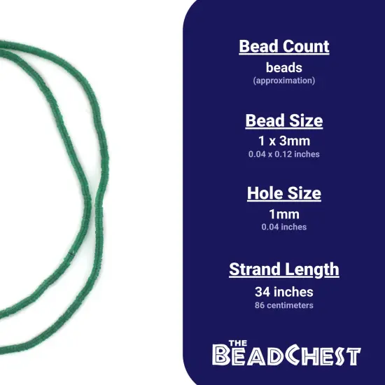 The Bead Chest Translucent Green Vinyl Phono Record Beads (3mm) {4}