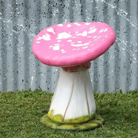 Pink Single Mushroom Stool Over Sized Statue {6}