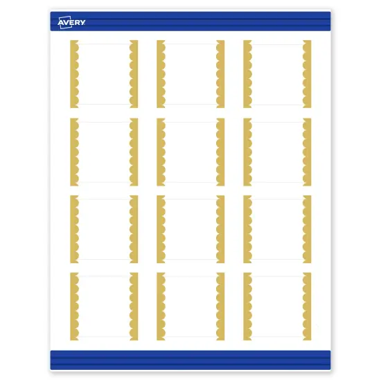 Avery Printable Square Cards, Gold Edge Dots, 2" x 2", Matte White Square Cards, Laser/Inkjet, 120ct, Great for Business Cards {1}