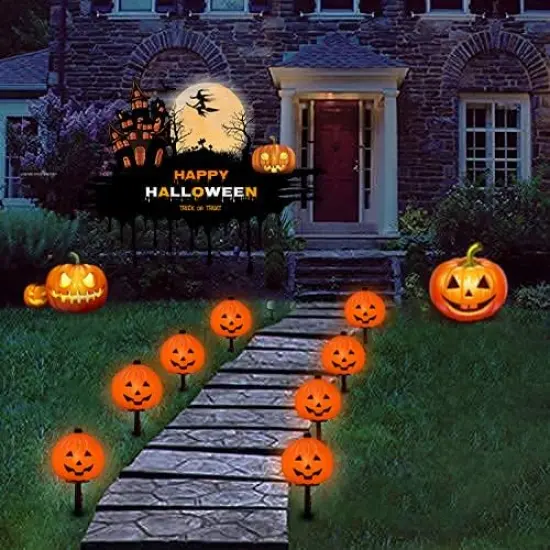 C7 Halloween Pumpkin Pathway Stake Lights {3}