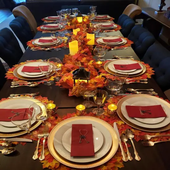 2 Pack Fall Leave Vines and Pumpkins Maple Garland {5}