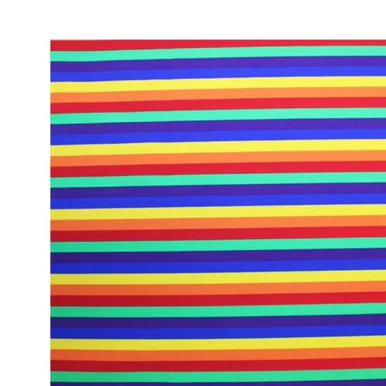 Rainbow Stripes Printed Spandex {3}