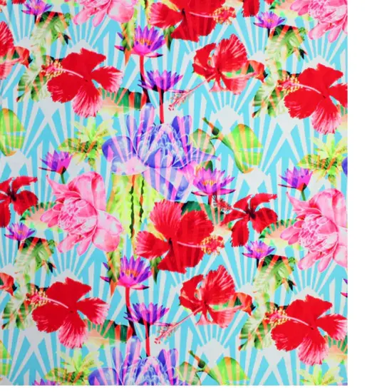 Hibiscus Under Palms Printed Spandex {5}