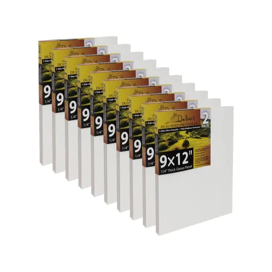 Jerry's Artarama Da Vinci Dual Sided Pro Panel Board - 20-Pack, 9x12" 6mm Deep Panels for Painting - Archival, Acid-Free Art Supplies - Ultra-Smooth & Medium Textured Paint Surfaces {1}