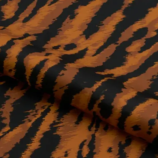 Tiger Stripes Printed Spandex Fabric Multicolor {4}