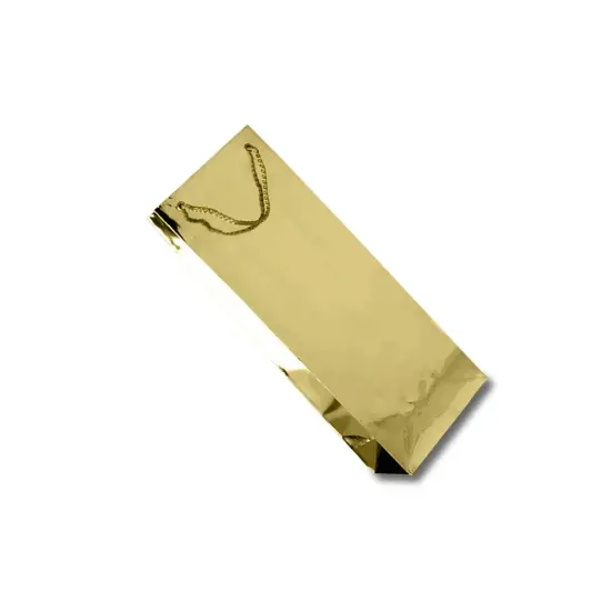 Sleek Metallic Paper Wine Bottle Euro Tote 5" x 3" x 13 1/4" {5}