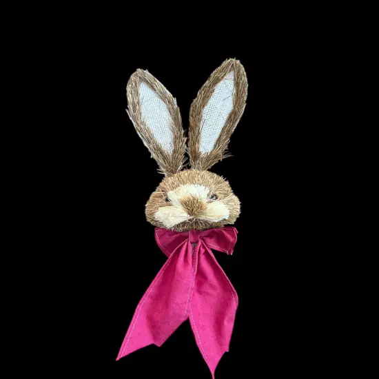 21'' Bunny Head with Pink Bow on Stick - Easter Craft Decoration-63534BT {3}