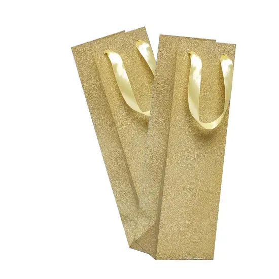 Chic Glitter Grain Wine Euro Totes 4 1/8'' x 4 1/8'' x 14 1/4'' for Bottle Gifts Champagne {4}