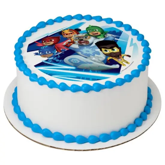 PJ Masks Heroes Rule PhotoCake&reg; Edible Cake Topper Icing Image for 6 inch Round cake or larger {1}
